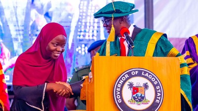 Aminat Yusuf has become the first undergraduate in 40 years to achieve a perfect Cumulative Grade Point Average (CGPA) of 5.0 [Twitter/Sanwo-Olu]