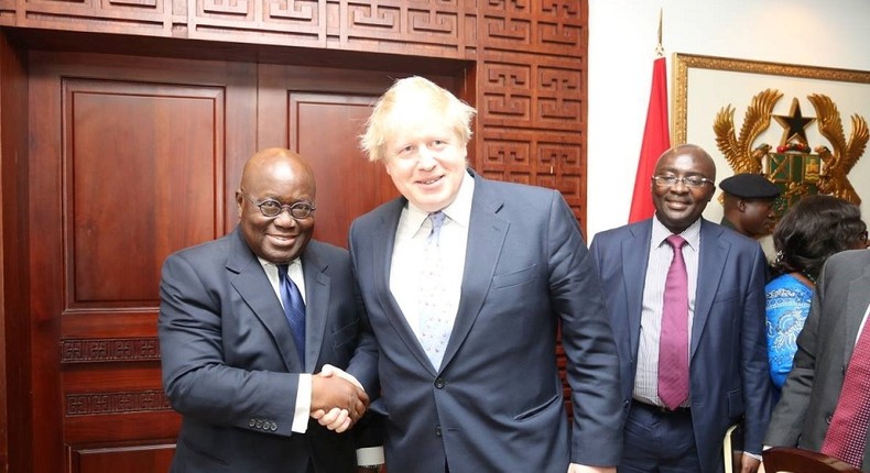 Prime Minister Boris Johnson met Ghanaian President Akufo-Addo at the UK-Africa Investment Summit in Jan. 2020.