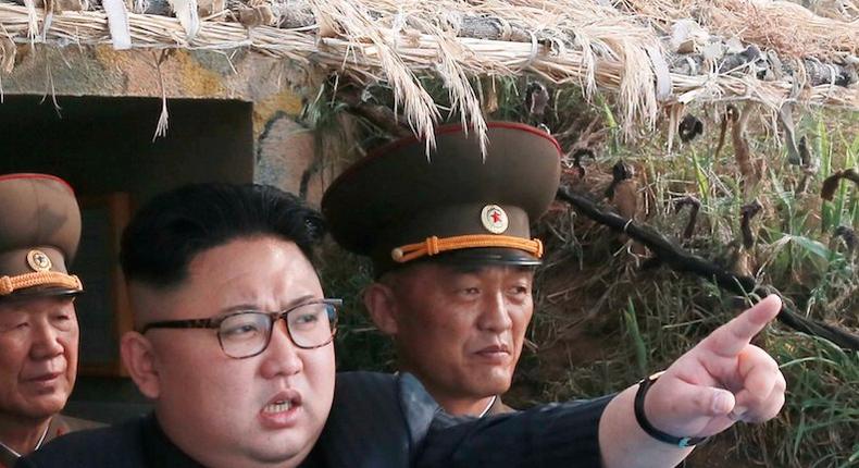 North Korean leader Kim Jong Un inspecting a defense detachment in an undated photo released by North Korea's Korean Central News Agency on May 5.