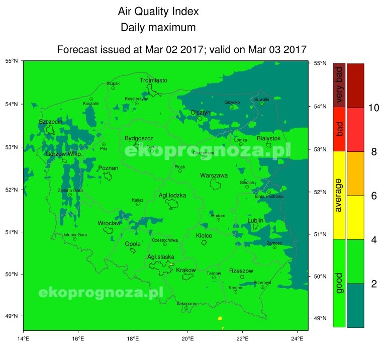 Ekoprognoza na 3 marca 2017