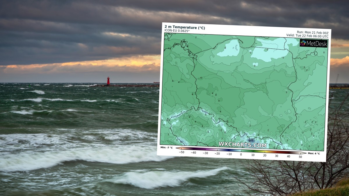 Prognoza pogody na poniedziałek, 21 lutego. Znów wichury