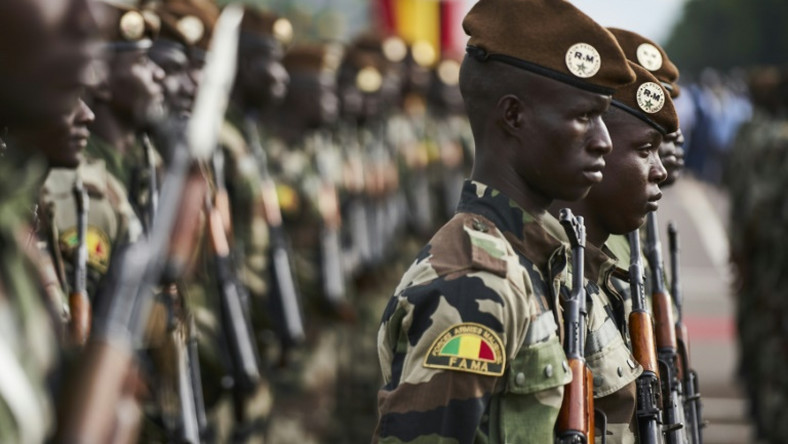 In Bamako, protest organisers said around 15,000 people marched in support of the army. This file photo from September 2018 shows Malian soldiers