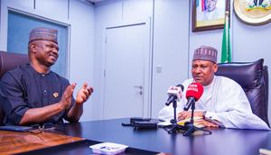 The Executive Secretary, National Commission for Persons with Disabilities, Dr. James Lalu (left) and the Minister of Information and National Orientation, Alhaji Mohammed Idris (right) when the Executive Secretary paid a courtesy visit to the Minister in his office in Abuja on Wednesday. [@FMINONigeria/X]