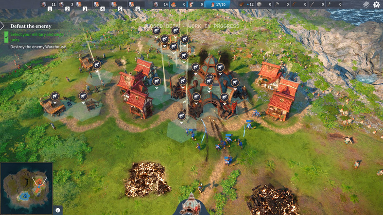 The Settlers - screenshot of an early game 