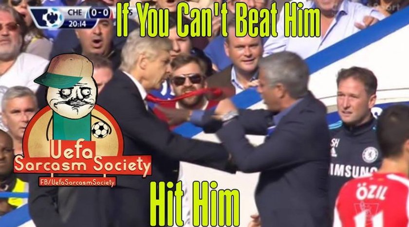 Internet śmieje się z szarpaniny Arsenea Wengera i Jose Mourinho! Memy!