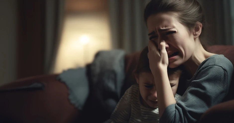 Majka i ćerka - ilustracija