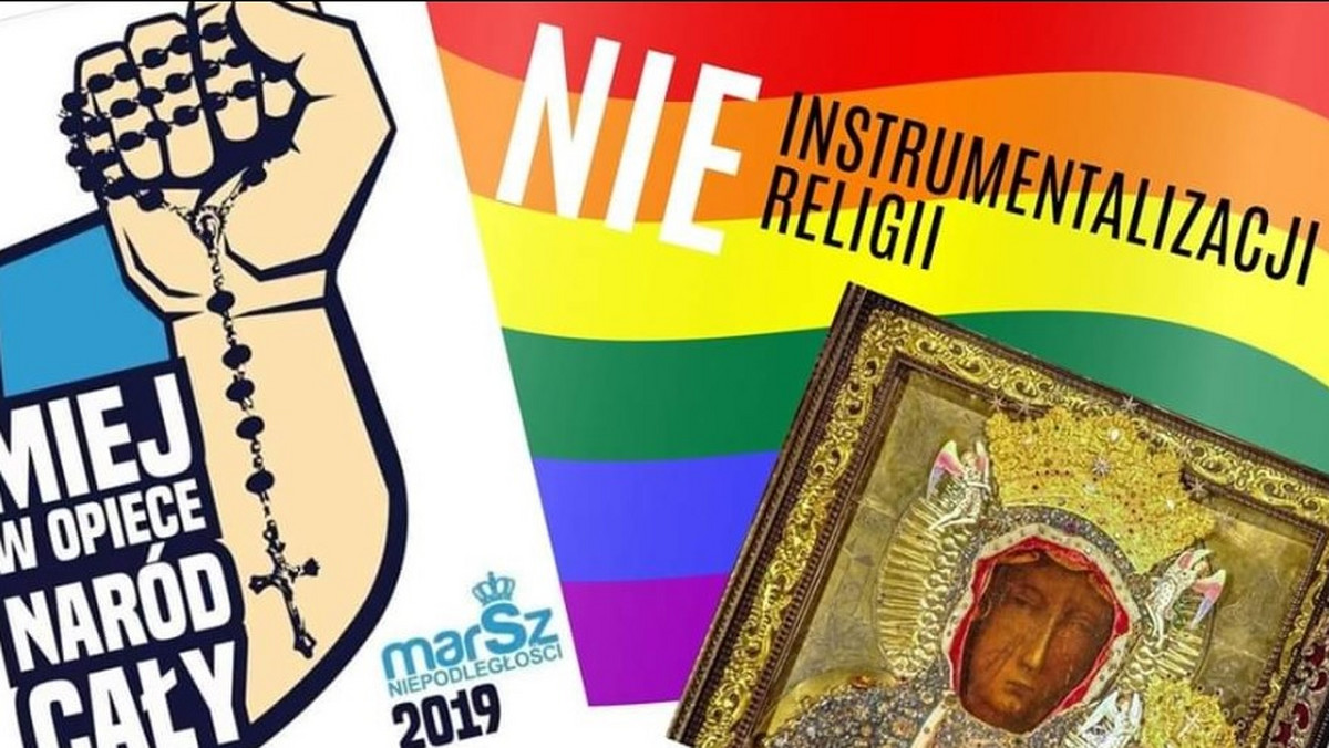 Kastet z różańcem, Matka Boska z tęczą. Kogo oburza, kogo nie rusza? Marsz Niepodległości, Tęczowy Piątek LGBT, symbole religijne do niereligijnych celów 