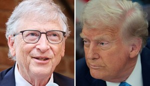 I got his ear for three hours. He couldn't have been nicer, Bill Gates said of his meeting with President Donald Trump after Christmas.Annette Riedl via Getty Images; Chip Somodevilla via Getty Images