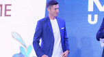 Anna i Robert Lewandowscy na konferencji prasowej