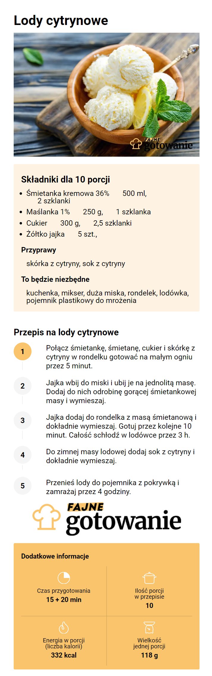 Lody cytrynowe