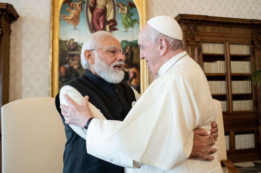 Premier Narendra Modi i papież Franciszek. Watykan, 30 października 2021 r.