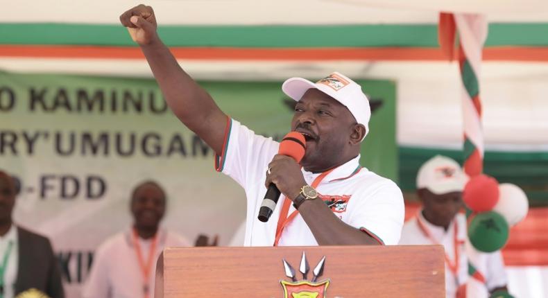 Burundian President Pierre Nkurunziza, pictured at a meeting of the ruling CNDD-FDD party last month