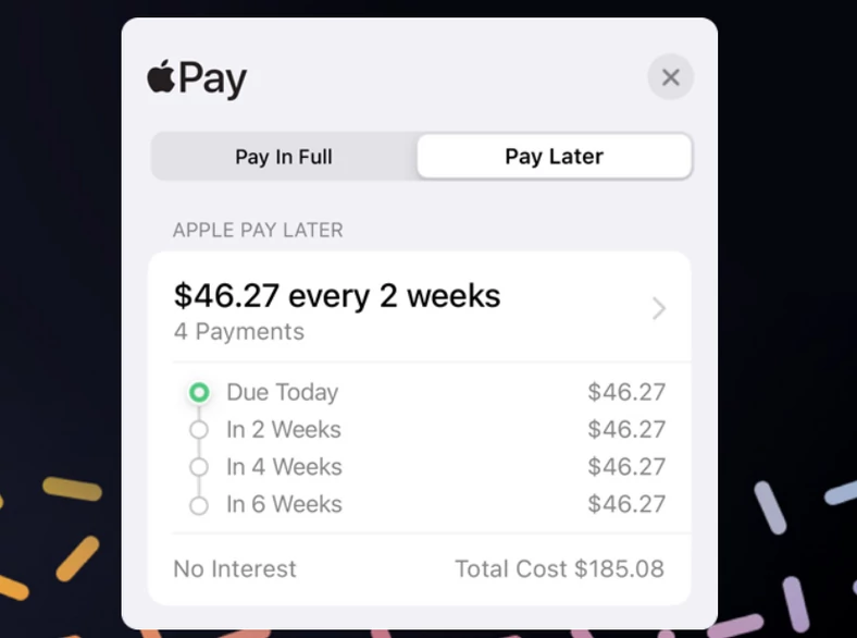 Apple Pay Later w iOS 16