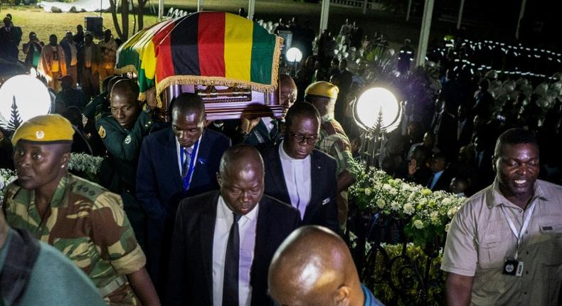 Mugabe's body arrived from Singapore on Wednesday in Harare where he was given an honour guard