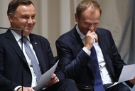 Prezydent Andrzej Duda razem z Donaldem Tuskiem (wtedy przewodniczącym Rady Europejskiej), podczas spotkania w ONZ w 2018 r.