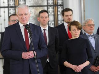 Jarosław Gowin i Jadwiga Emilewicz na wspólnej konferencji prasowej