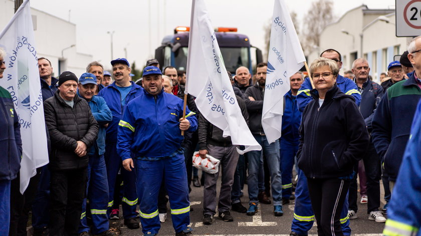 Protest w Łodzi. Czego domagają się pracownicy Grupowej Oczyszczalni Ścieków?