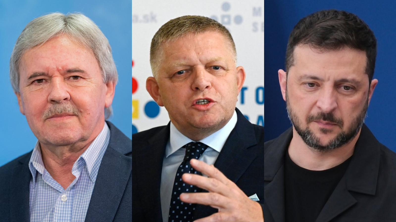 Publicista Juraj Hrabko, predseda vlády SR Robert Fico a ukrajinský prezident Volodymyr Zelenskyj.