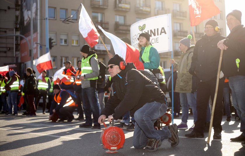 Protest rolników z AGROunii w Warszawie. Utrudnienia w ruchu