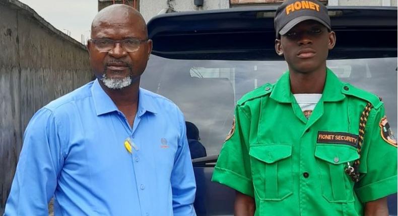 Man employs son (university student) as security guard in his company 