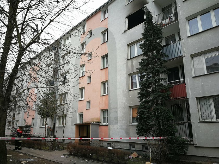 Eksplozja gazu w bloku przy ul. Dąbrowskiego w Łodzi