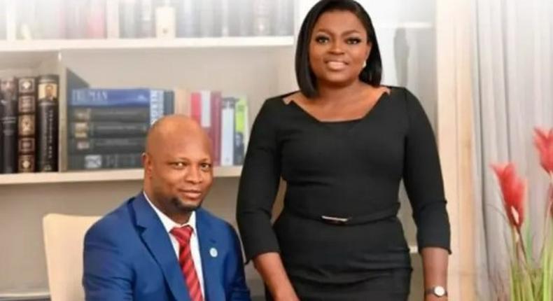 Lagos PDP governorship candidate,  Dr. Abdulaziz Olajide Adediran aka Jandor and his running mate Funke Akindele (Funke Akindelewitter)