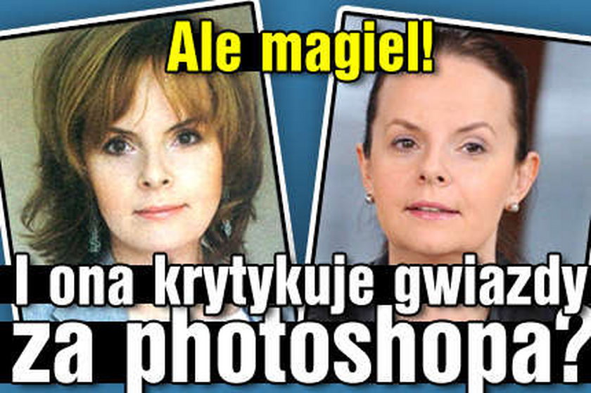 Ale magiel! I ona krytykuje gwiazdy za photoshopa?