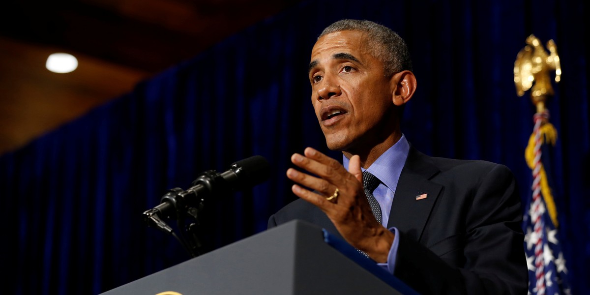 US President Barack Obama holds a news conference at the conclusion of his participation in the ASEAN Summits in Vientiane, Laos September 8, 2016.