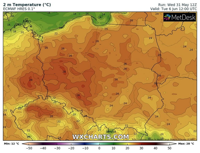 Na początku przyszłego tygodnia temperatura powinna też przekroczyć 30 st. C