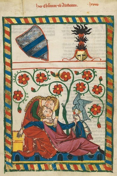 Ilustracja z Codex Manesse (między 1305 a 1315, domena publiczna)