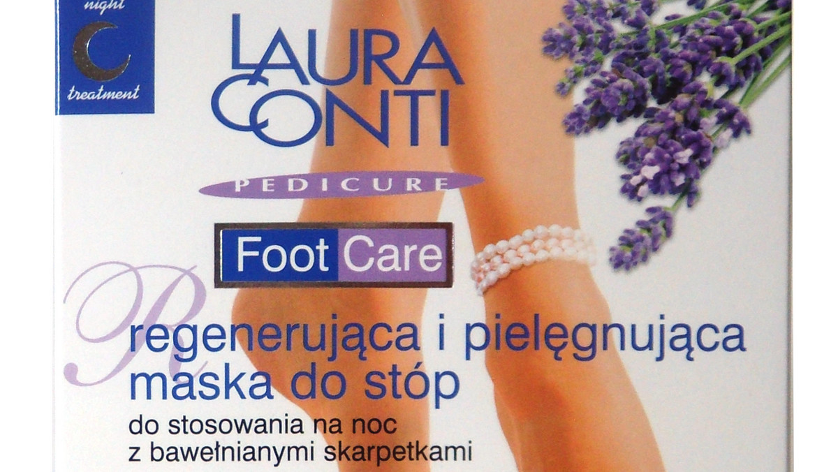 Regenerująca i pielęgnująca maska Foot Care Laura Conti polecana jest do suchej i szorstkiej skóry stóp.