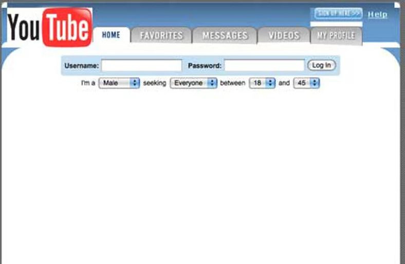 Znane strony dawniej i dziś - YouTube w 2005 roku