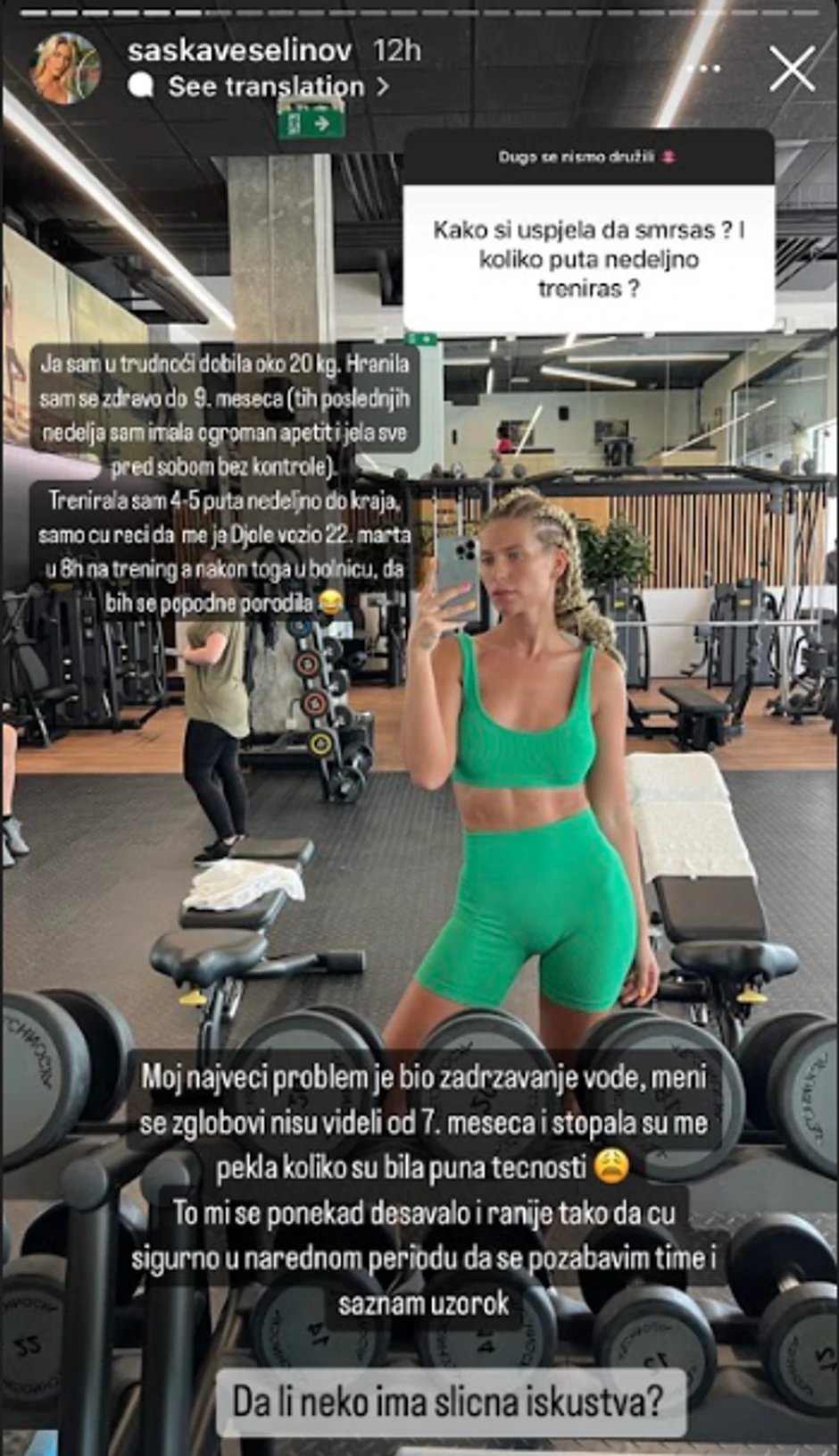 Saška Veselinov progovorila o kilaži