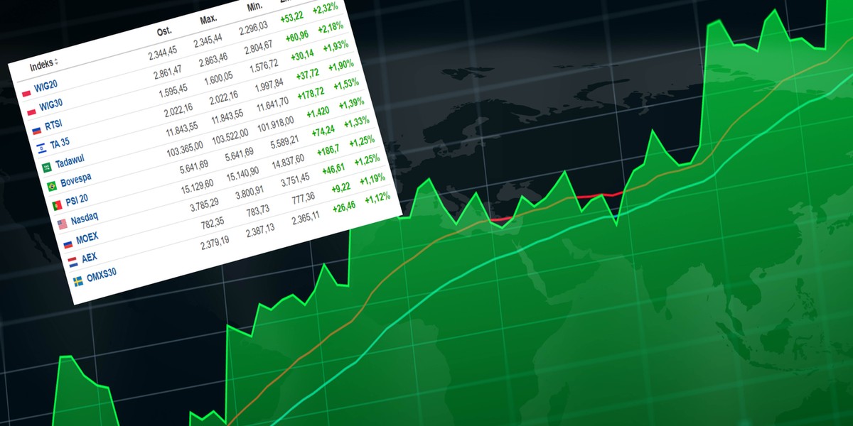 Wzrost WIG20 we wtorek 11 stycznia jest najwyższy na świecie.