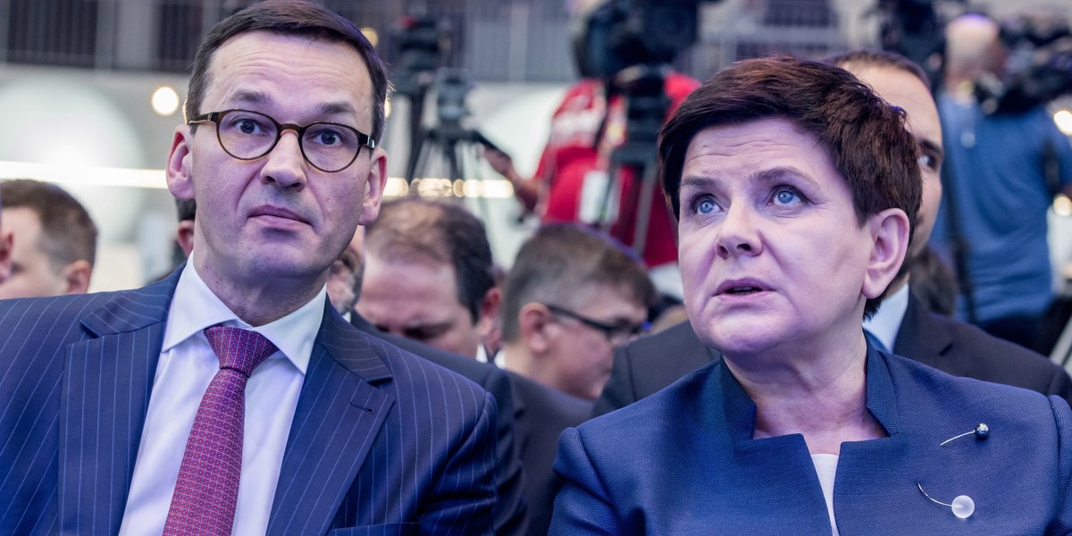 Przyszły premier Polski Mateusz Morawiecki i była premier Polski Beata Szydło