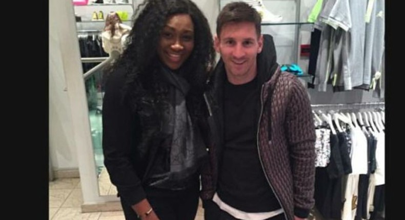 Ebube Nwagbo with Lionel Messi 