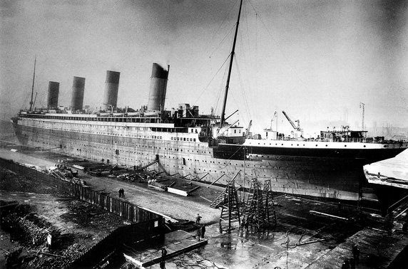 Titanic w trakcie budowy
