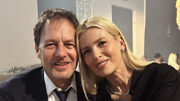 Spevák Paľo Habera a modelka Daniela Peštová.