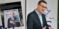 Morawiecki na plakatach w Budapeszcie. Tusk: kiedyś mówiono o takich "pożyteczny idiota"