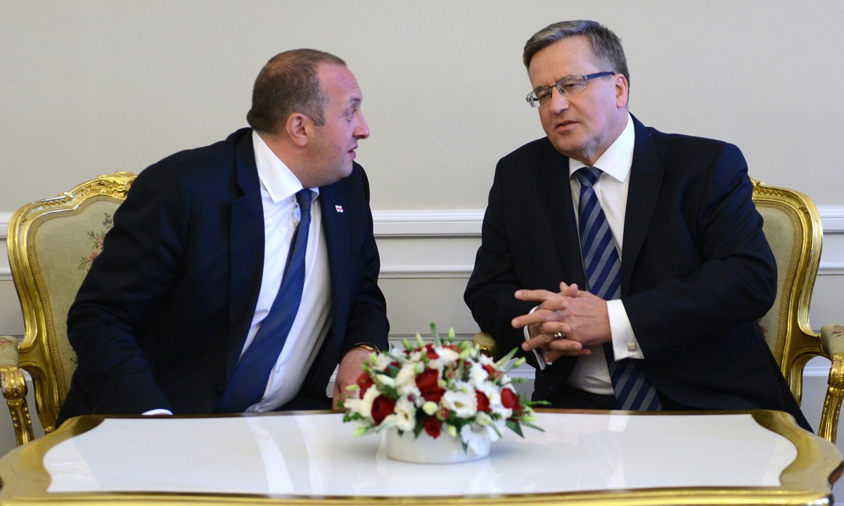 Prezydent Gruzji Giorgi Margwelaszwili i prezydent RP Bronisław Komorowski. Fot. PAP/Jacek Turczyk