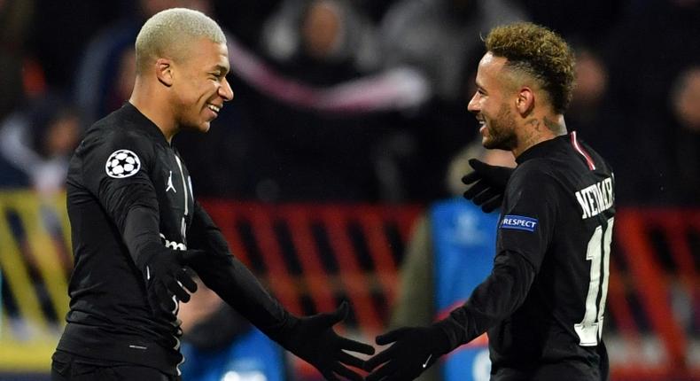 Paris Saint-Germain stars Kylian Mbappe and Neymar