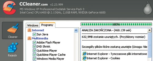 CCleaner skutecznie i całkowicie automatycznie usuwa nowe ciasteczka. W tym celu w ustawieniach musimy aktywować opcję Adobe Flash Player