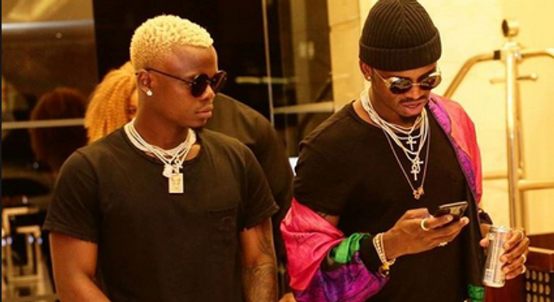 Tanzanian artistes Diamond Platnumz with Harmonize