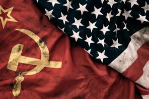 Grungy Flags of Soviet Union and USA
