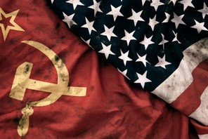 Grungy Flags of Soviet Union and USA