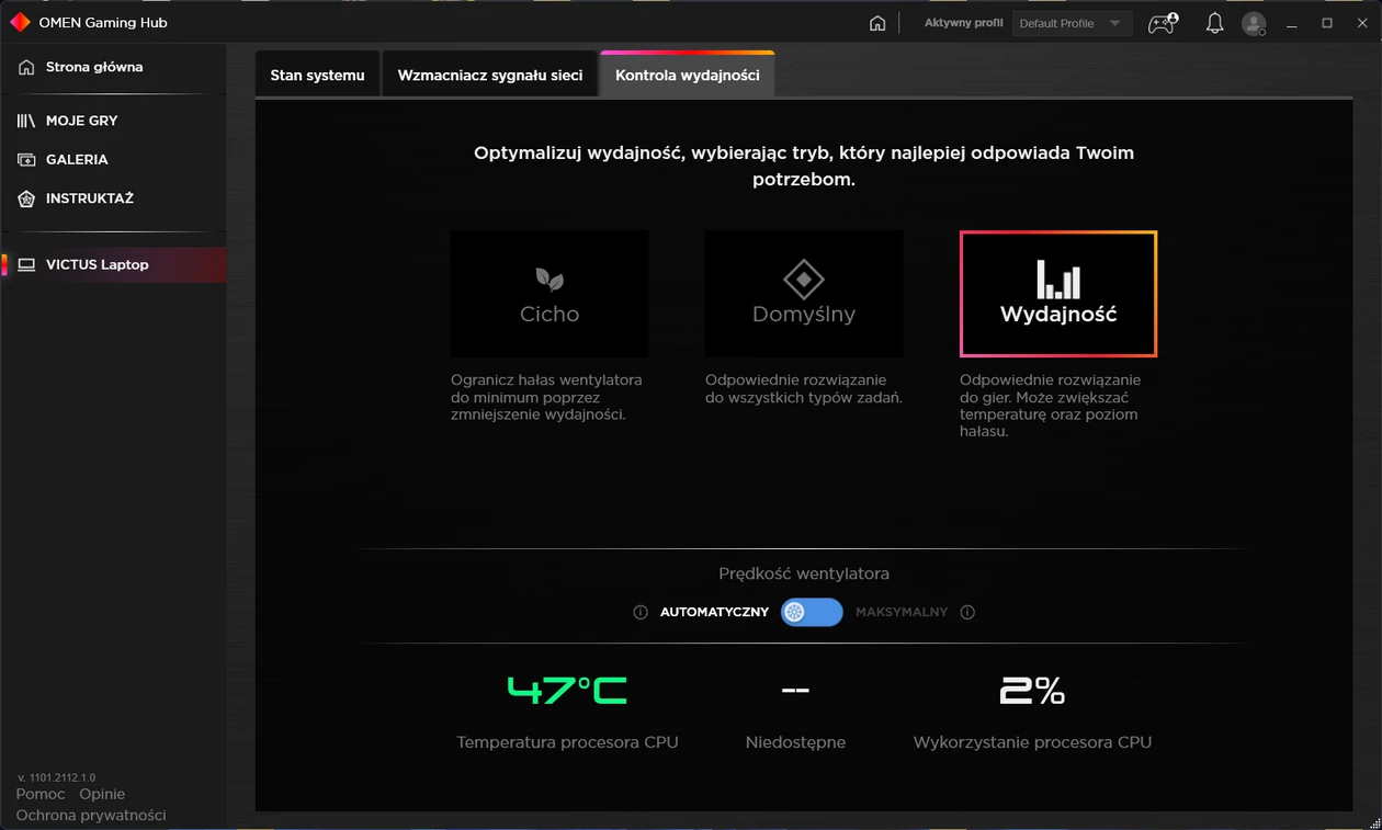 HP Omen Gaming Hub – aplikacja daje nam możliwość monitorowania stanu urządzenia oraz dostosowania wydajności laptopa w zależności od aktualnych potrzeb