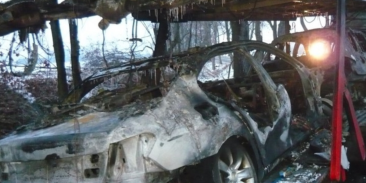 Pożar BMW w Bytomiu