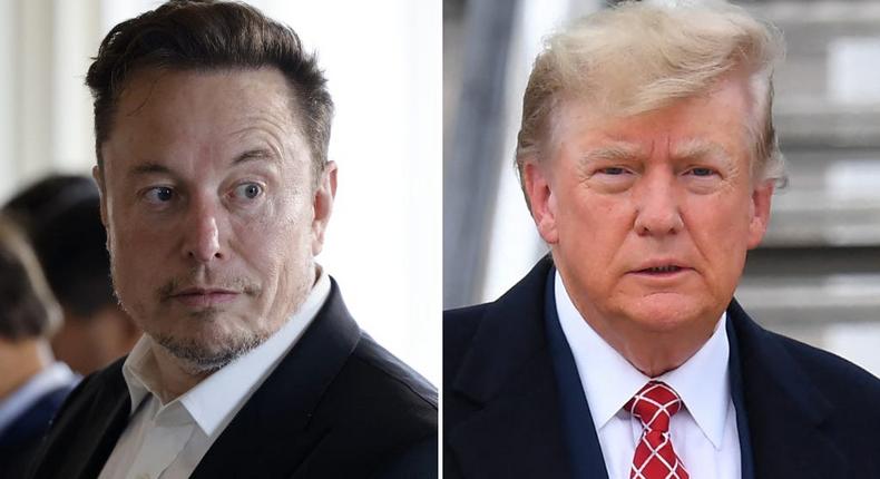 Elon Musk and Donald Trump.LUDOVIC MARIN/POOL/AFP via Getty Images, ANDY BUCHANAN/AFP via Getty Images