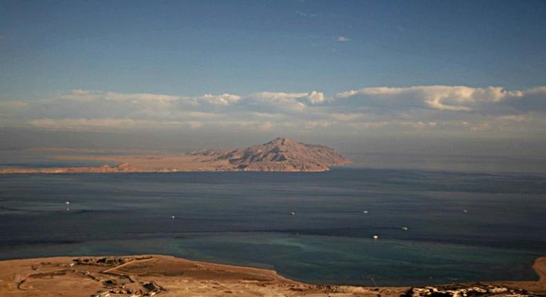 The deal to hand over the Red Sea islands of Tiran (foreground) and Sanafir (background) to Saudi Arabia sparked rare street protests across Egypt