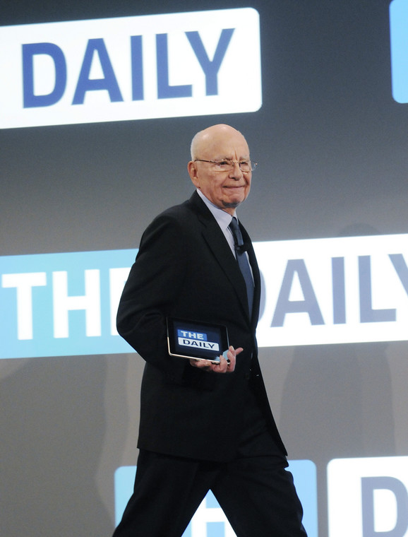 Rupert Murdoch zainaugurował wydawanie „The Daily” - pierwszej w historii gazety codziennej stworzonej specjalnie na iPada. Fot. Jonathan Fickies/Bloomberg